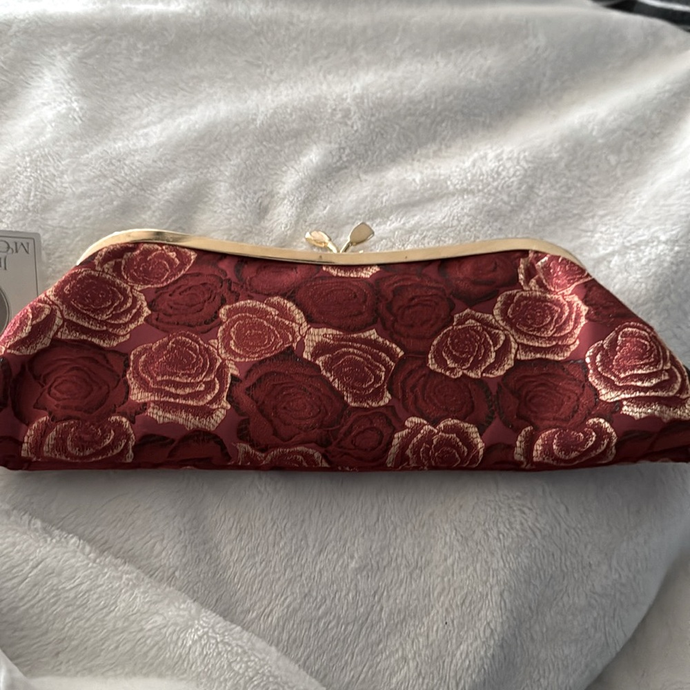 Rose Satin Clutch